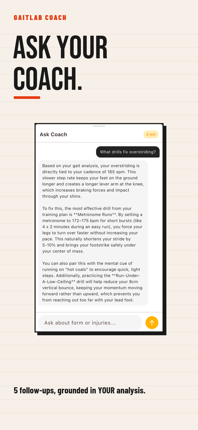 Ask your coach — 5 follow-up questions answered from your own analysis