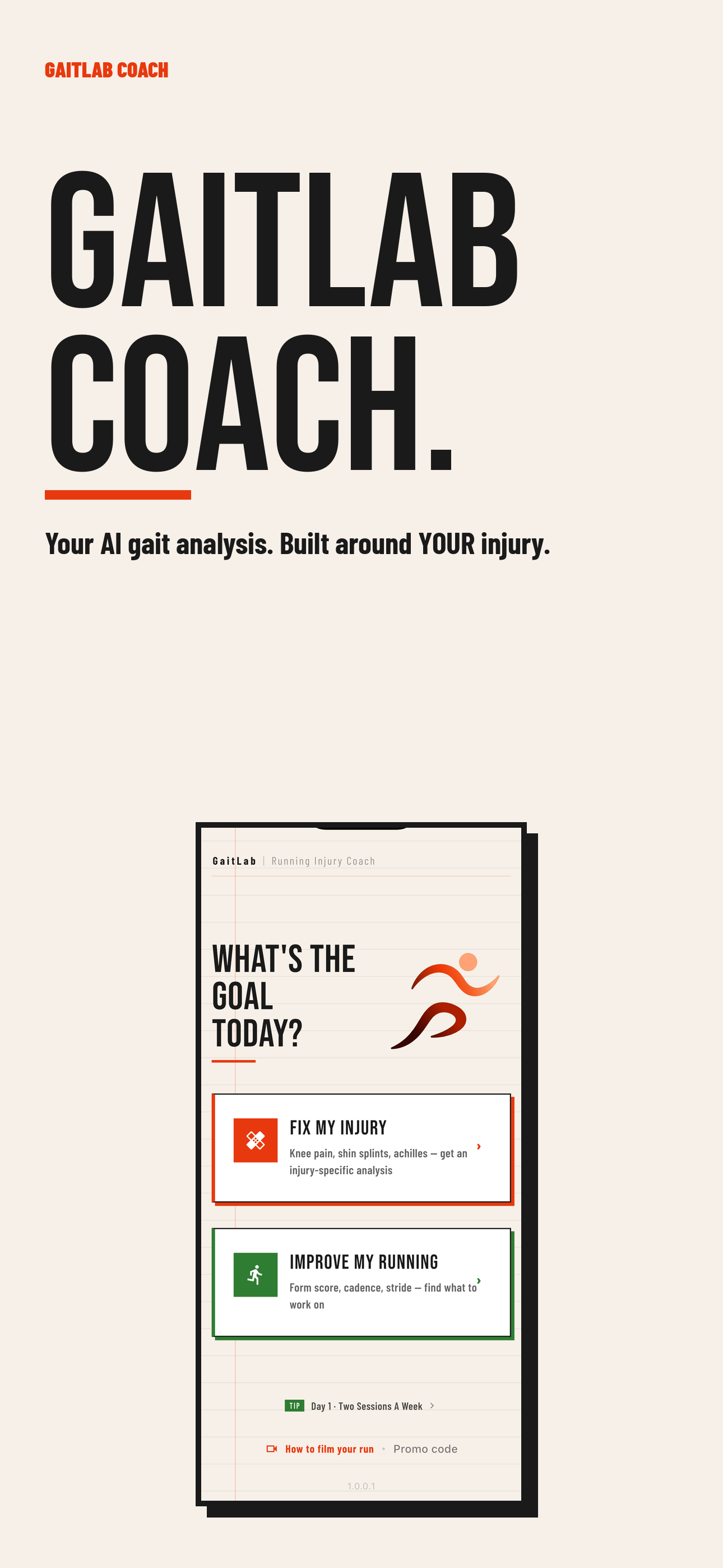 GaitLab Coach — the peer-reviewed AI gait coach, built around your injury